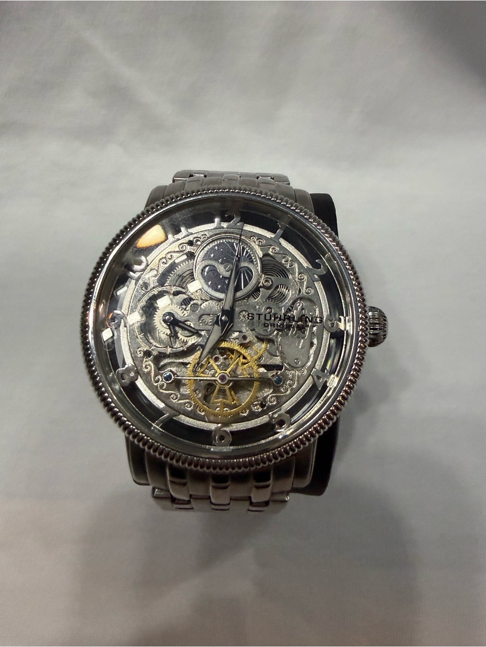Stuhrling Original Silver Skeleton Mechanical Watch